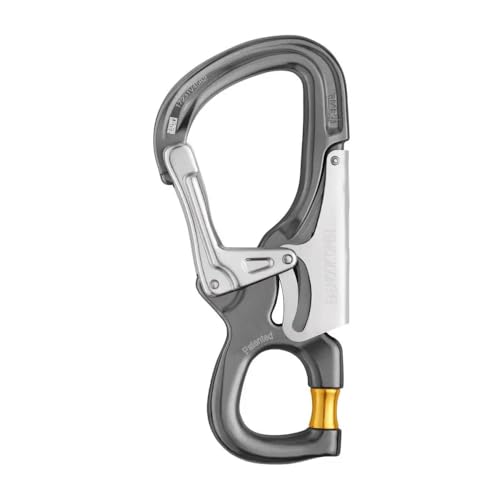PETZL, EASHOOK Open Carabiner (Gray), Gray/Yellow, Automatic Image